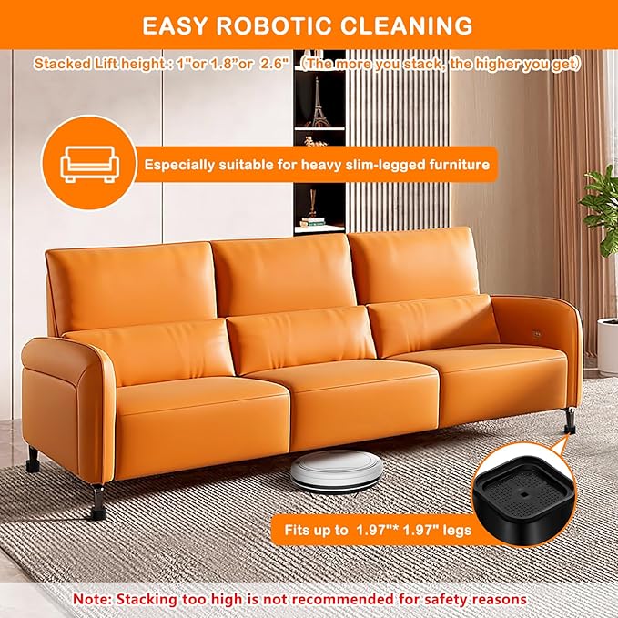 shouwuhho 32 Pack Furniture Risers Adjustable Bed Risers Heavy Duty Lifts - Image 3