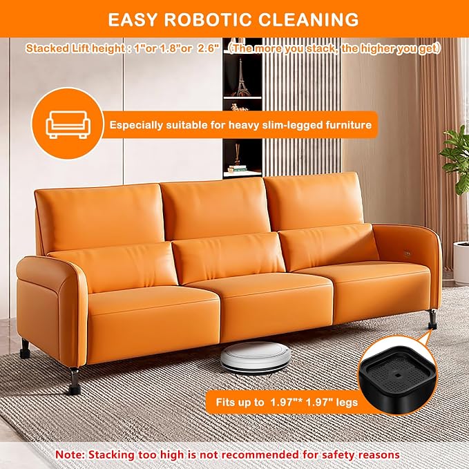 shouwuhho 4 Pack Furniture Risers Adjustable Bed Risers Heavy Duty Lifts Height - Image 3