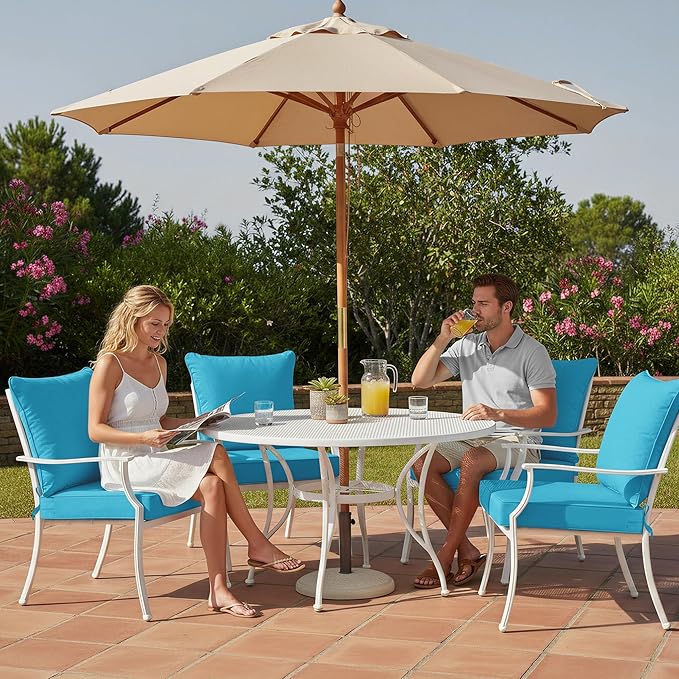 Summsun Outdoor Backrest and Deep Seat Cushion Set, Waterproof Fade Resistant - Image 2
