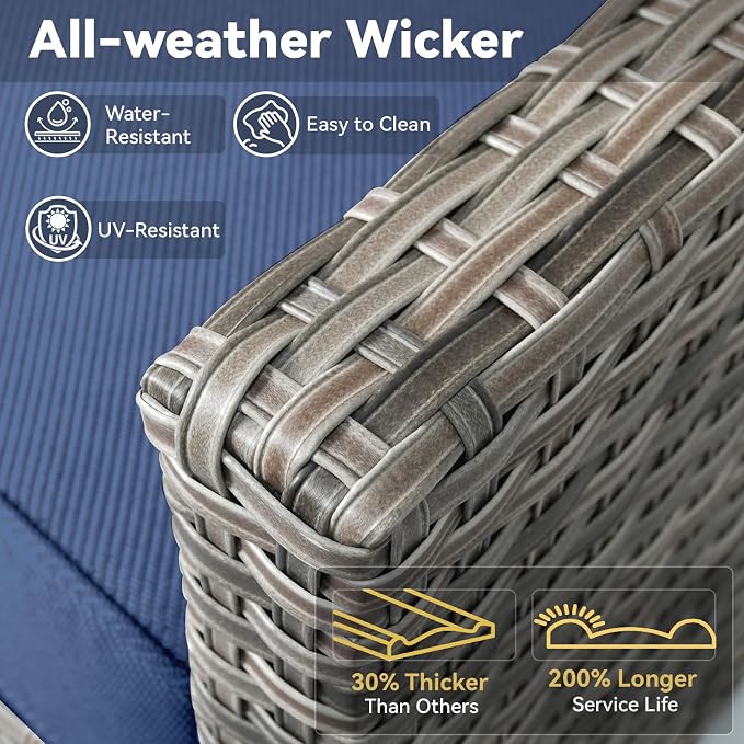 Outdoor Patio Furniture Set-7 Pieces All-Weather Wicker Outdoor Furniture - Image 6