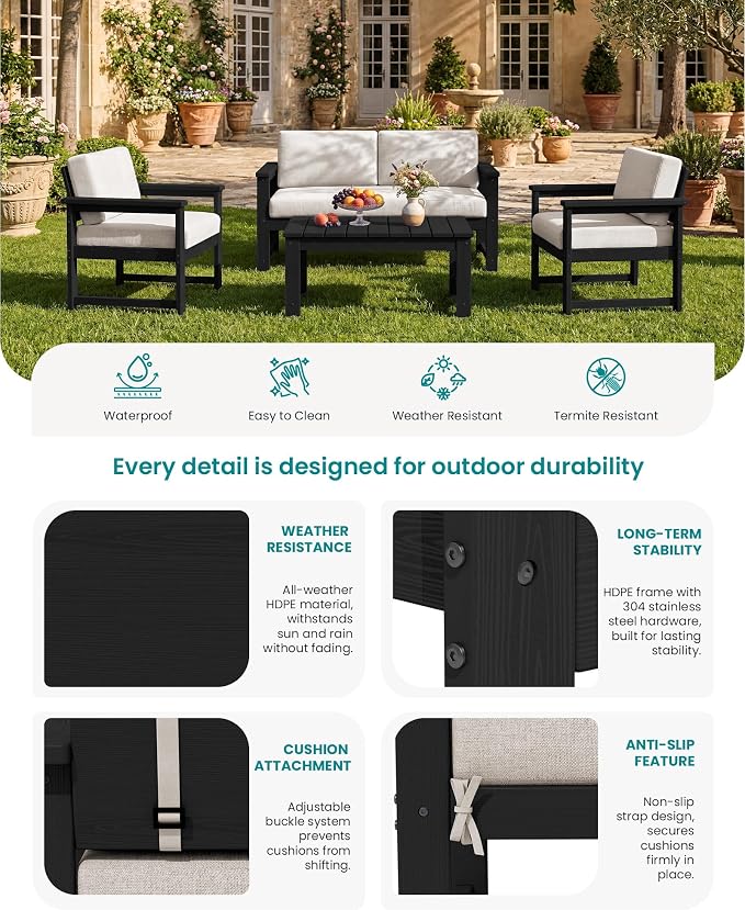 SERWALL 2 Pieces Single Cushioned Sofa Armchair - Image 4