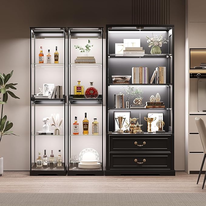 Glass Display Cabinet with Doors, Bookcase - Image 6
