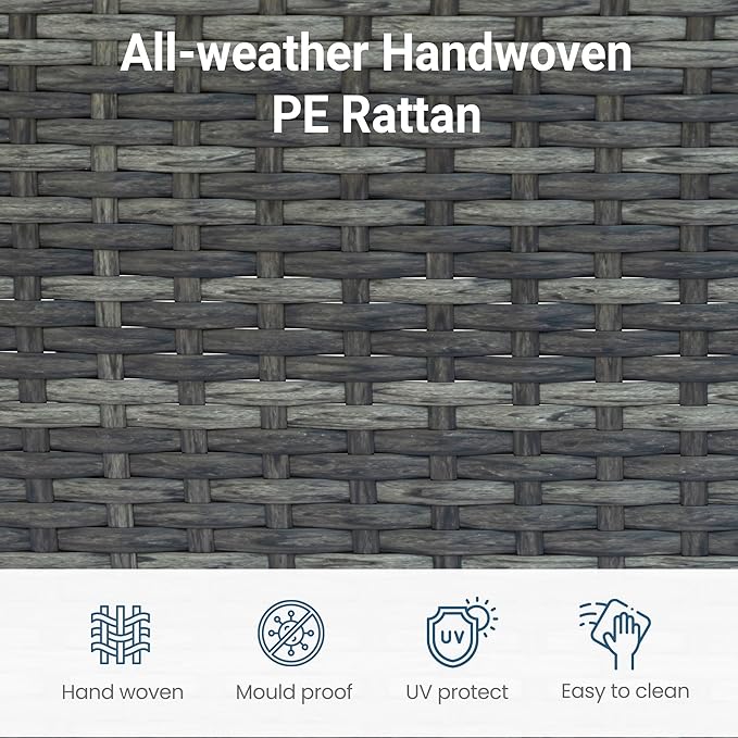 Wisteria Lane 5 Piece Outdoor Patio Furniture Set, All Weather Wicker Rattan - Image 5