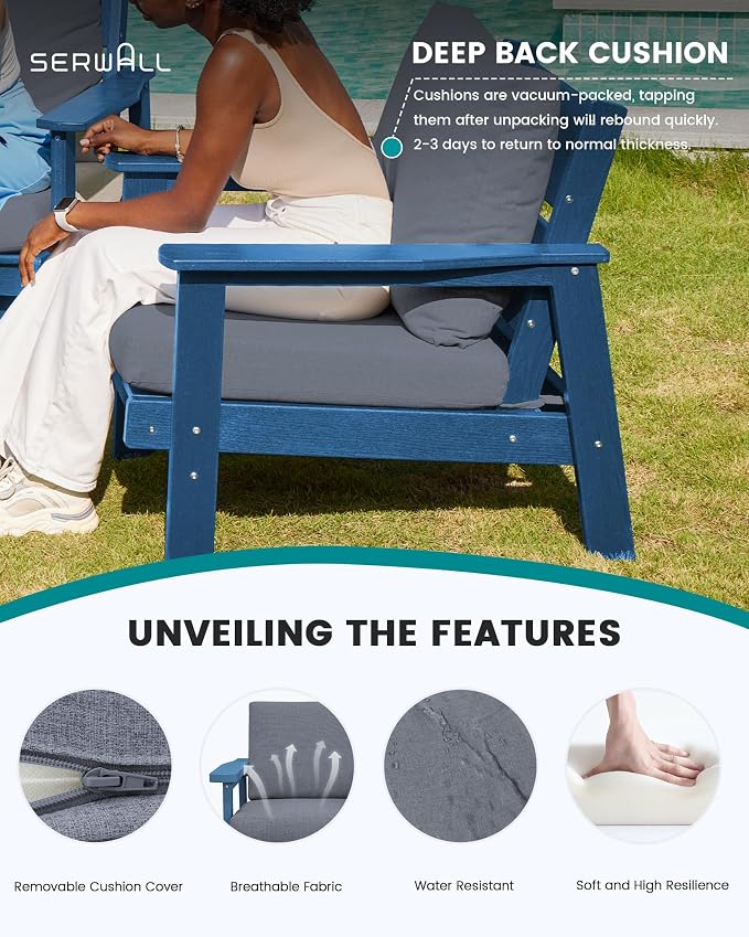 SERWALL HDPE Outdoor Couch Set of 2 - Image 3