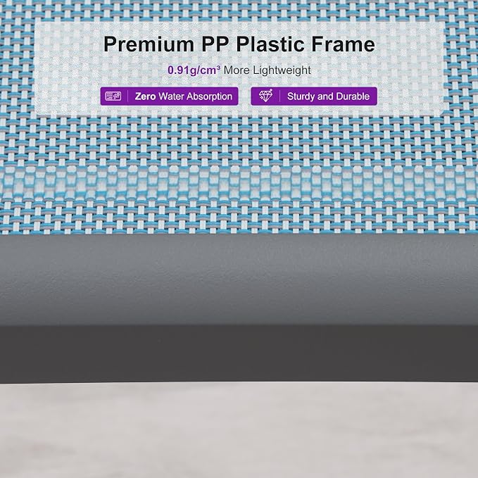 PURPLE LEAF Patio Chaise Lounge Chair Set Outside Aluminum Plastic Stackable - Image 5