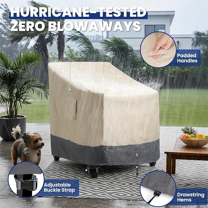 2 Pack Extra Heavy Duty Waterproof Patio Chair Covers - Image 5