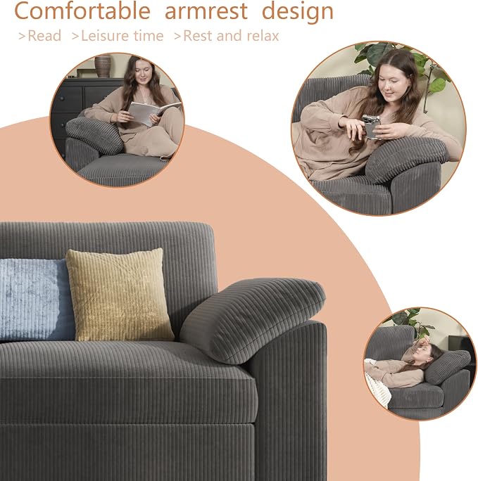 EASE MOOSE Sectional Modular Sofa, Comfty 3 Seat Cloud Couch, FSC Certified - Image 6