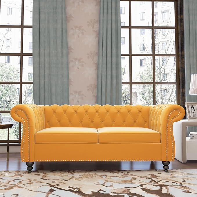 QHITTY 2 Piece Living Room Set, Sectional Chesterfield Sofa Chair Contemporary - Image 9
