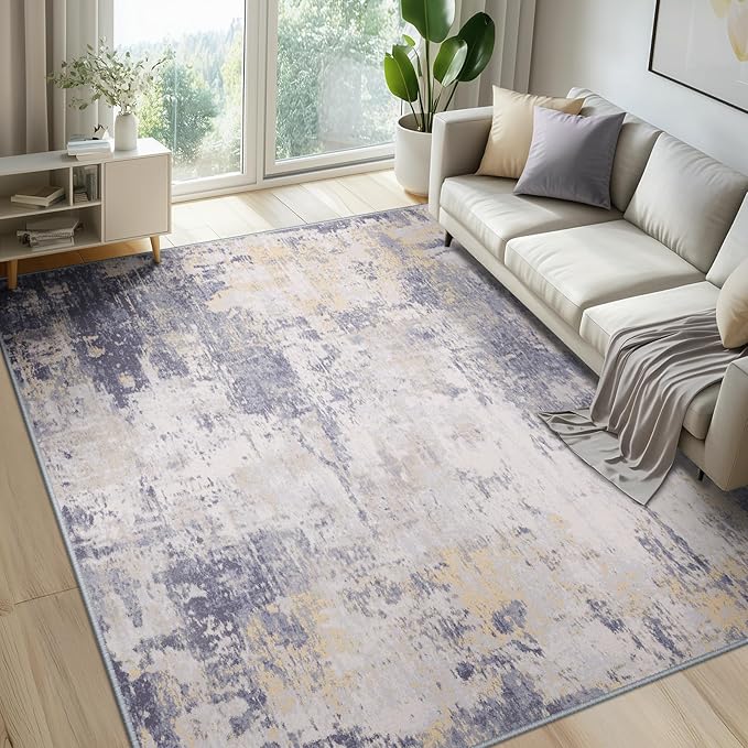RELEANY Washable Area Rugs 9'x12' Non-Slip Modern Abstract Soft - Image 8