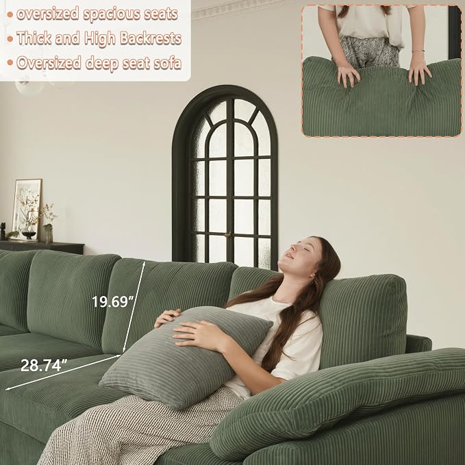EASE MOOSE Sectional Modular Sofa, Comfty 3 Seat Cloud Couch, FSC Certified - Image 8