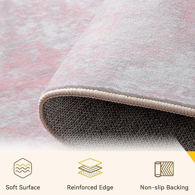 RELEANY Washable Area Rugs 5'x8' Non-Slip Modern Abstract Soft - Image 3