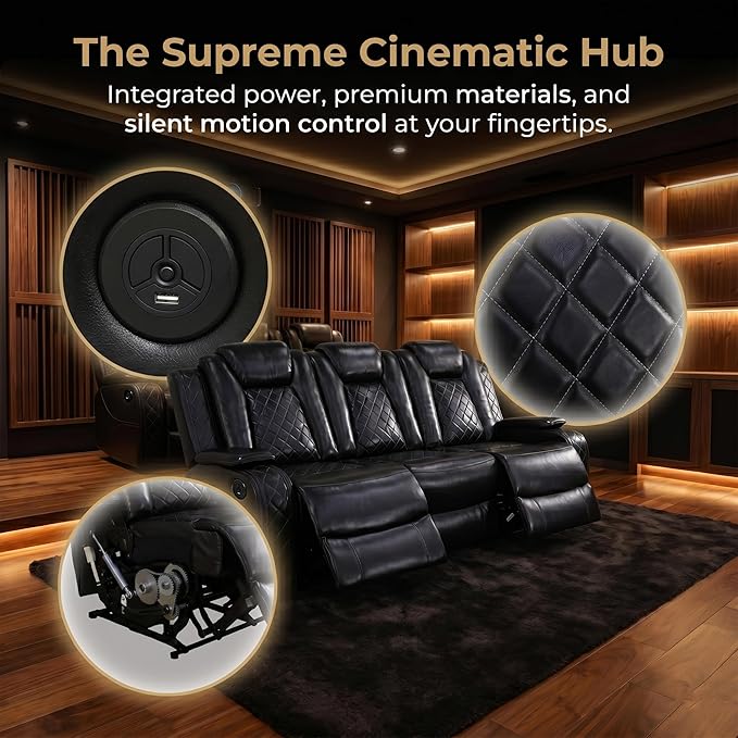 2 Piece Power Recliner Sofa Set -2 Loveseats, Electric Reclining Living Room - Image 5