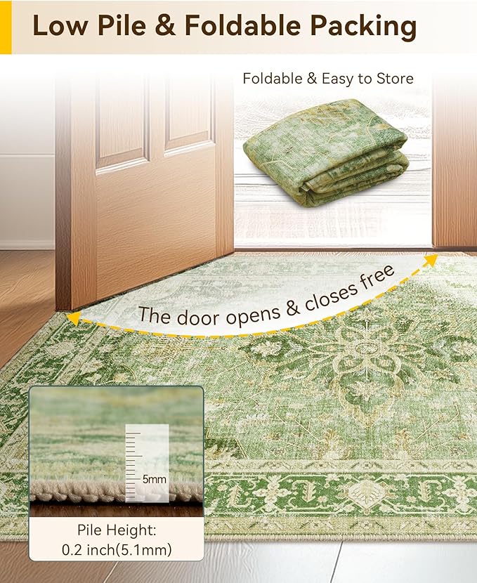 RELEANY Area Rugs 2'6"x8' Runner Rug Non Slip Washable - Image 7