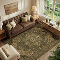RELEANY Area Rugs 6'x9' Washable Non-Slip, Floral Vintage Distress Print by RELEANY
