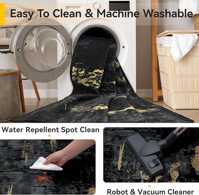 RELEANY Washable Area Rugs 3x6 Non-Slip Modern Abstract Soft - Image 6