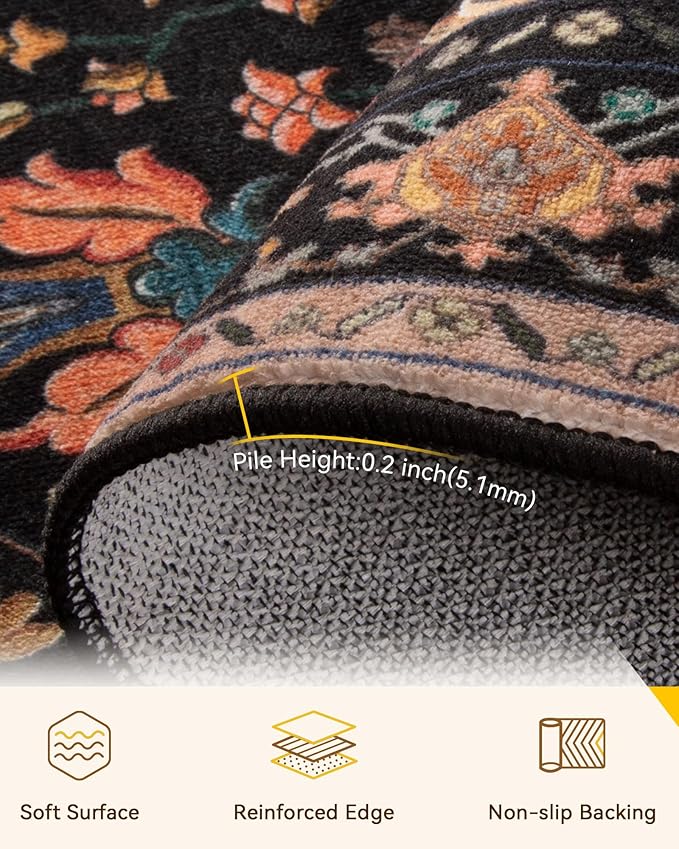 RELEANY Area Rugs 2'x4' Kitchen Rugs Entry Rug Small Rugs - Image 3