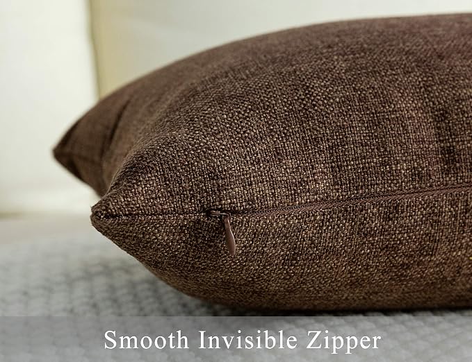 Stellhome Rectangle Linen Throw Pillow Covers Solid Fall Decorative Cushion - Image 3