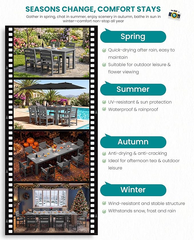 SERWALL HDPE Dining Set for 10 – 2 Tables, 8 Armless + 2 Armchairs. Includes 10 - Image 4