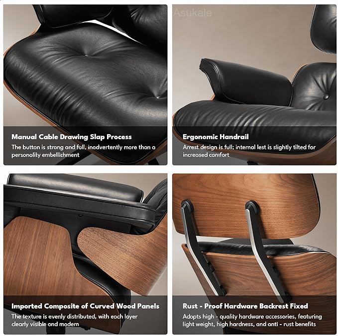 Top Grain Leather, Mid Century Chaise Lounge Chair Indoor, Chair - Image 7