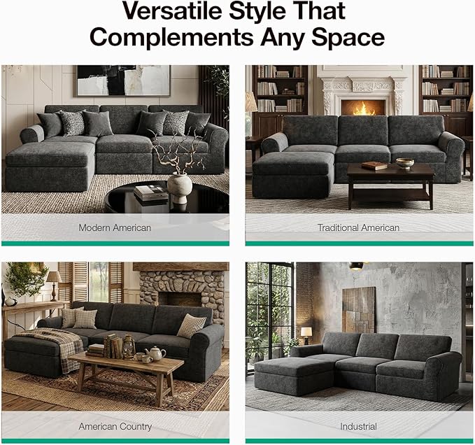 Novilla 138" Modular Sectional Sofa, Modular Sectional Couches - Image 21