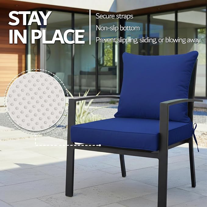 19x19 Inch Patio Chair Cushions Set of 4, Outdoor Furniture Cushions - Image 5