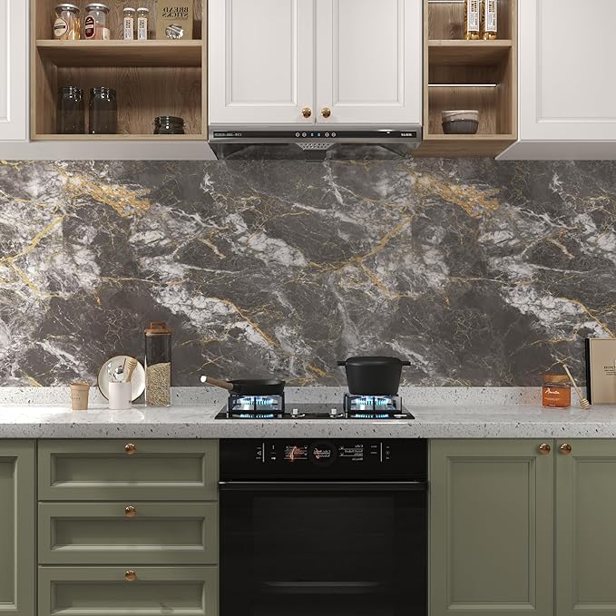 BAYYA Marble Contact Paper for Kitchen Counter Granite Countertop Peel and - Image 7
