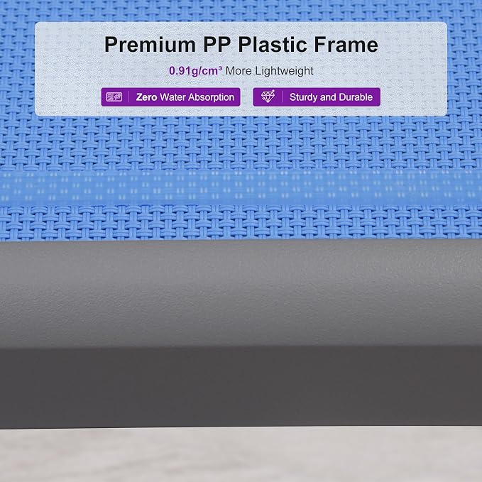 PURPLE LEAF Patio Chaise Lounge Chair Set of 3 Outside Aluminum Plastic - Image 6