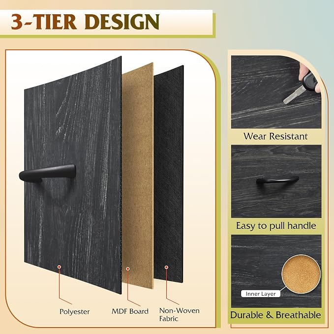 WLIVE 63''W Dresser for Bedroom, 75 inch TV, Wide Chest of Drawers - Image 6