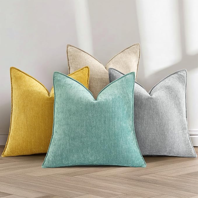 decorUhome Summer Couch Euro Sham Throw Pillow Covers 22x22 Set of 2, - Image 6