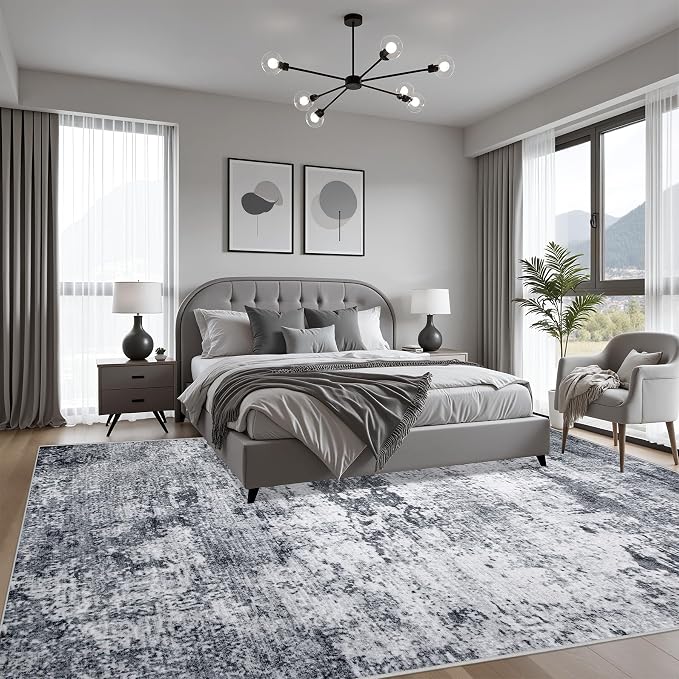 6x9 Area Rug Living Room Rug: Washable Modern Abstract Soft Thin Rug Indoor - Image 4