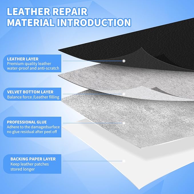 Kangshoon Leather Repair Patches, 17X79 Inch Self-Adhesive Leather Repair Tape - Image 3