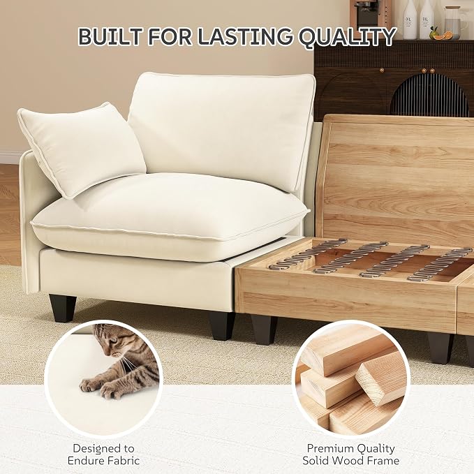 Ihanherry 107" Oversized V-Shaped Modular Sectional Sofa, Cloud Couch - Image 6