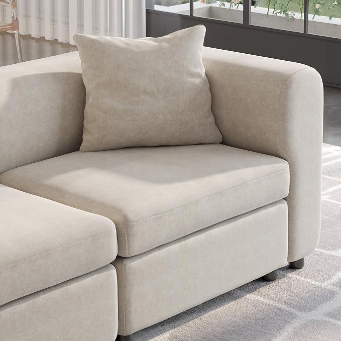 Guyii Modern 76.38" Long Oversized 2-Seat Velvet Convertible Loveseat Sofa - Image 6