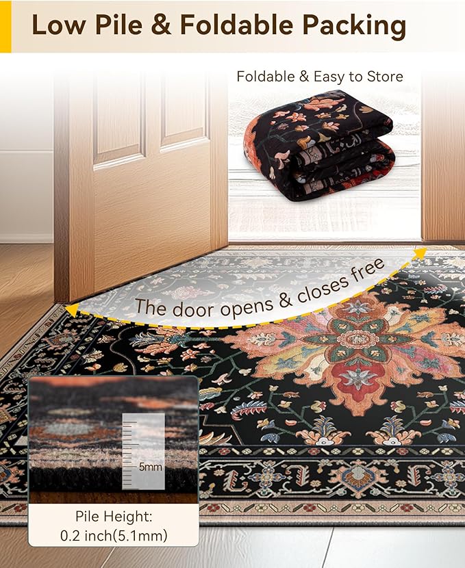 RELEANY Area Rugs 3'x6' Runner Rug Non Slip Washable - Image 6