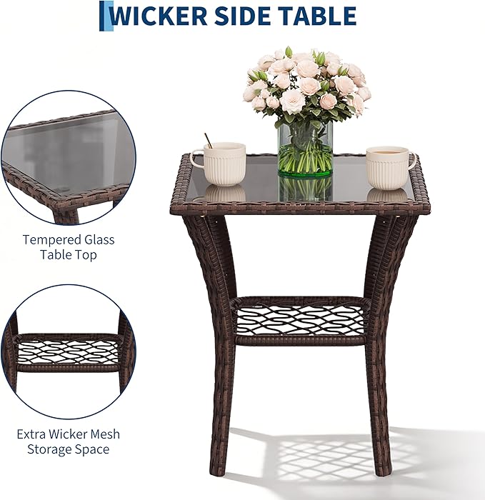 3-Piece Patio Furniture Set, 2 Swivel Rocking Chairs - Image 4