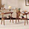 Set of 2 Solid Wood End Table, 2-Tier Side Table by TribewoodbyTribesigns