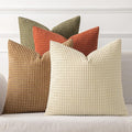 MIULEE Modern Farmhouse Decorative Pillow Covers 16x16 Inch Set of 4 Natural by MIULEE
