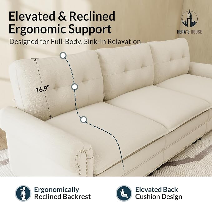 HERA'S HOUSE 3 Pieces Modular Sectional Sofa Sets, Oversized Couch Set - Image 8