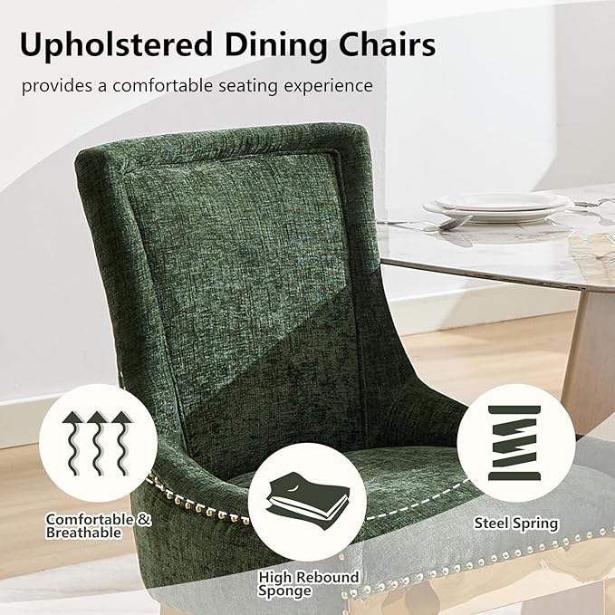 Upholstered Dining Chairs Set of 6, Modern Fabric Side Chairs - Image 4