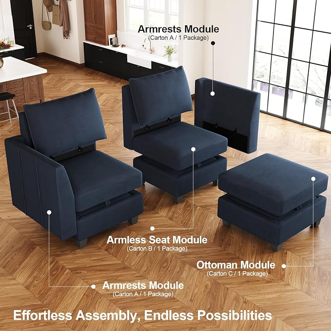 Belffin Modular Sectional Sofa U Shaped Couch - Image 4