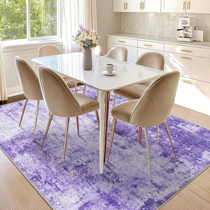 RELEANY Washable Area Rugs 6'x9' Non-Slip Modern Abstract Soft - Image 9