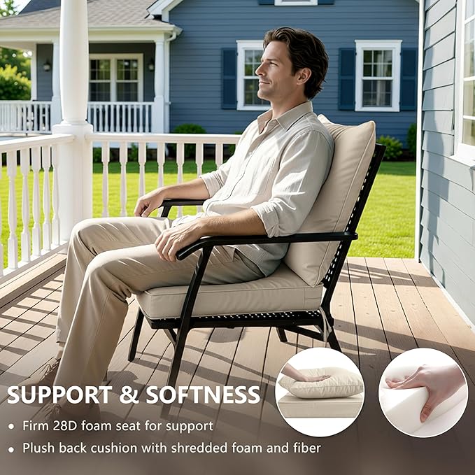 19x19 Inch Patio Chair Cushions Set of 4, Outdoor Furniture Cushions - Image 4
