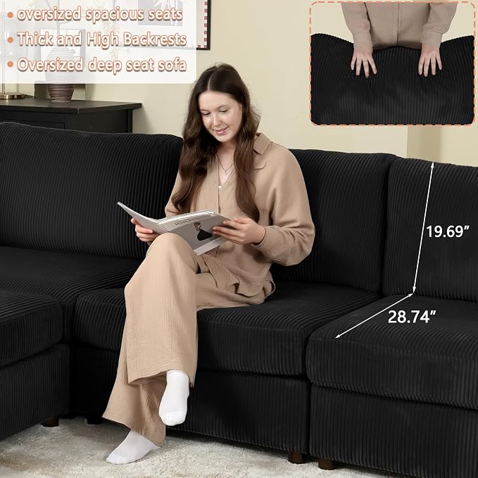 EASE MOOSE Oversized Modular Sectional Sofa, Extra Large U Shape Sectional - Image 8