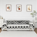 MYSKY HOME Sectional Couch Cover Black Boho Geometric Sofa Covers by MYSKYHOME
