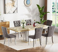 Henf 63"-79" Dining Table Set for 6, 7 Pieces Extendable Dining Table and 6 by Henf