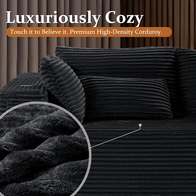 108" Cloud Sectional Couch, Comfort Sleep Sofa - Image 5