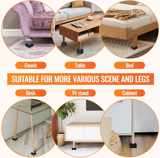Furniture Risers, 6 Pack Bed Risers - Image 6