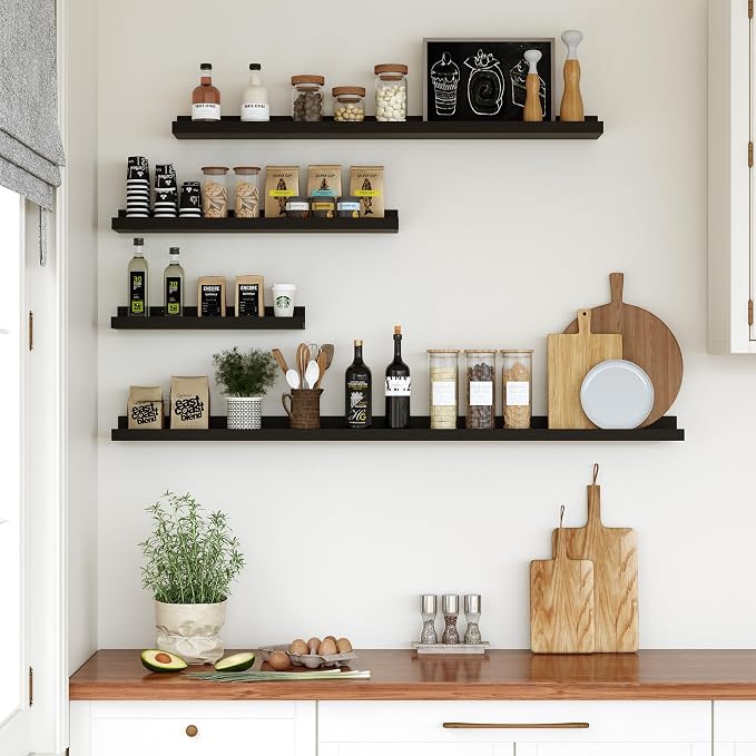 Floating Shelves for Wall, 24 inch Wood Floating Shelves Set of 2, Picture - Image 4