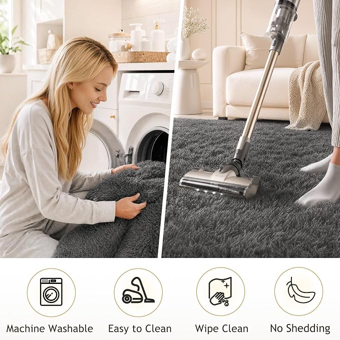 Ophanie Runner Rug for Hallway, 2x5 Upgrade Non-Slip Fluffy Soft Bedside Rugs - Image 3