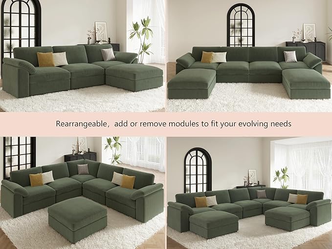 EASE MOOSE Oversized Sectional Modular Sofa, Large U Shape Sectional Couch Wide - Image 8
